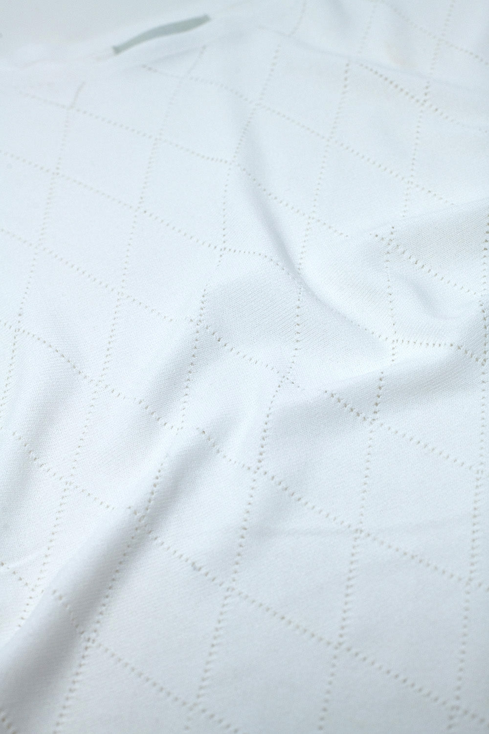 Jersey blanco Con Estampado Argyle Y Cuello Barco Q2