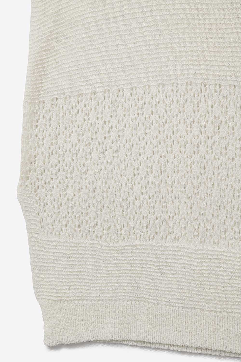 Jersey blanco de suave punto abierto y mangas caídas Q2