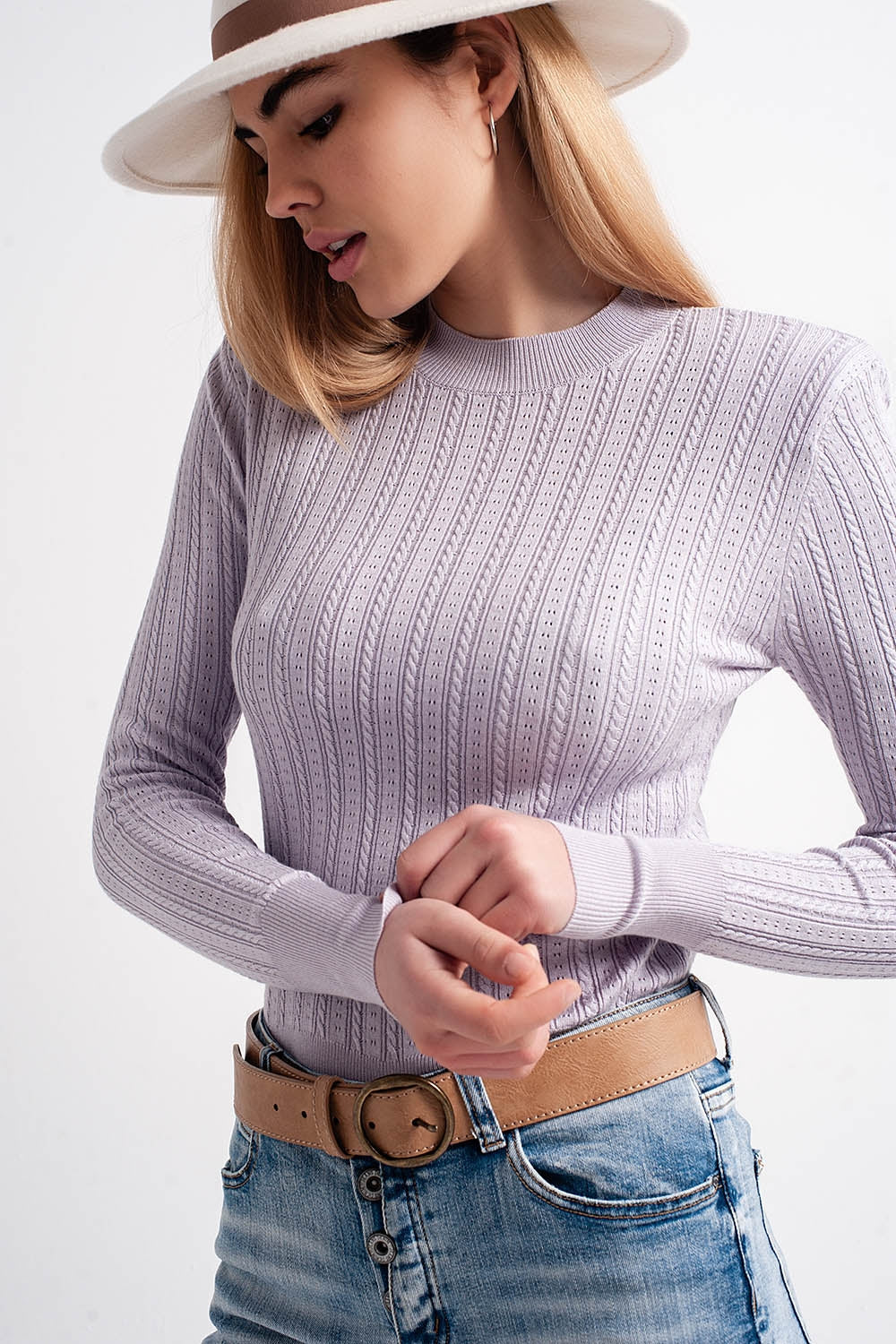 Jersey color lila con hombreras Q2