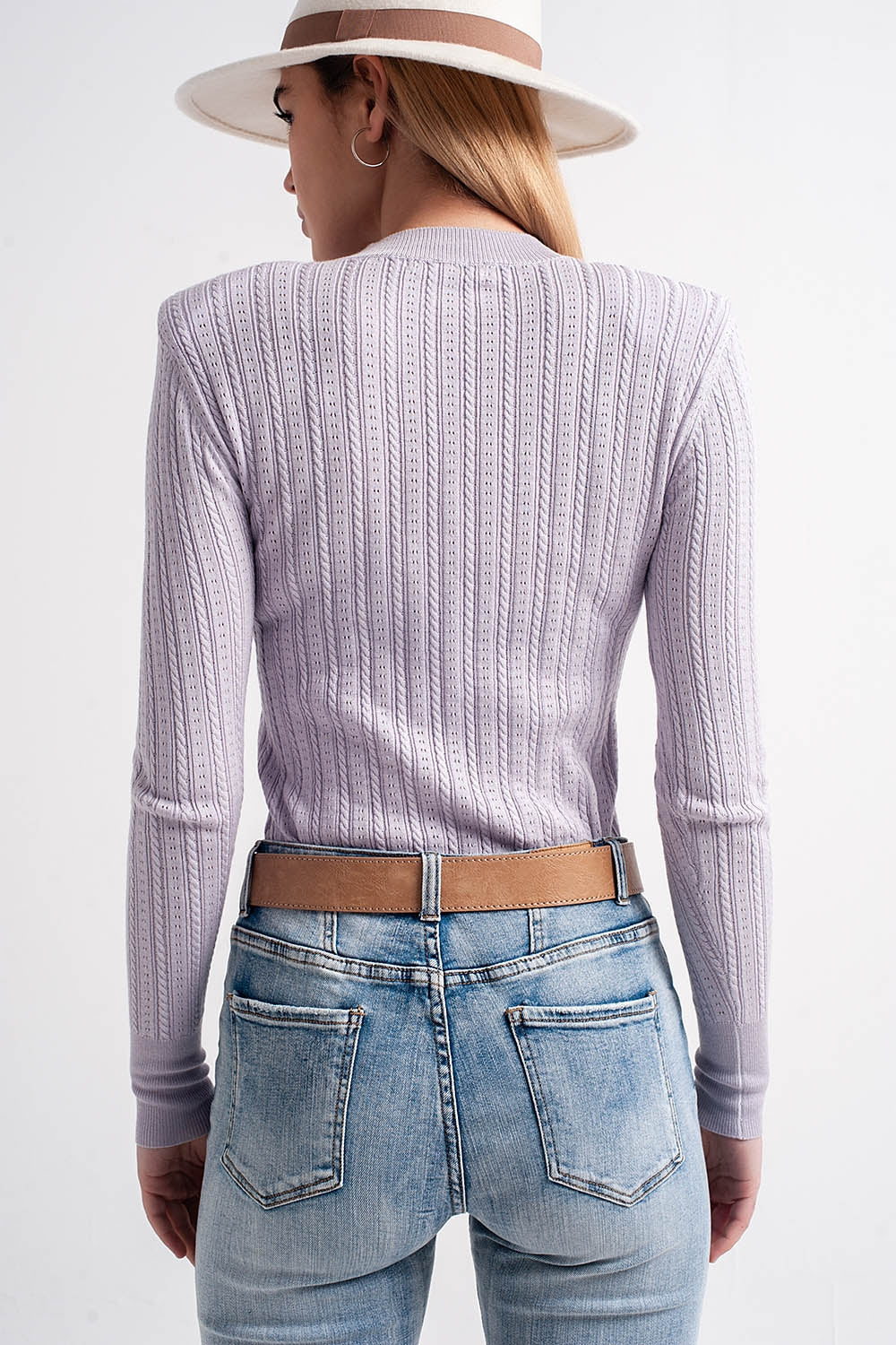 Jersey color lila con hombreras Q2