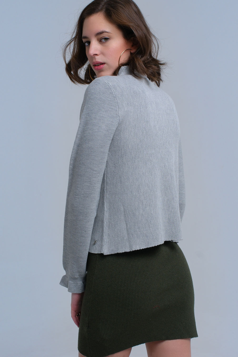 Jersey con volantes en gris Q2