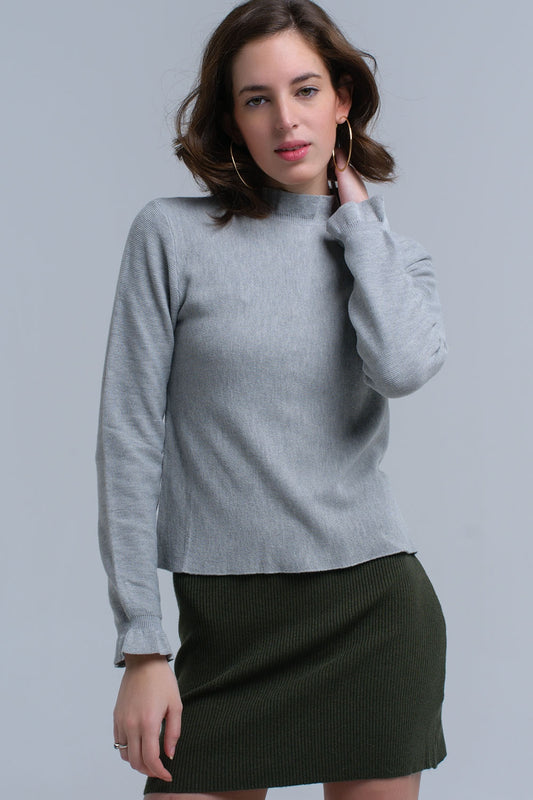 Q2 Jersey con volantes en gris