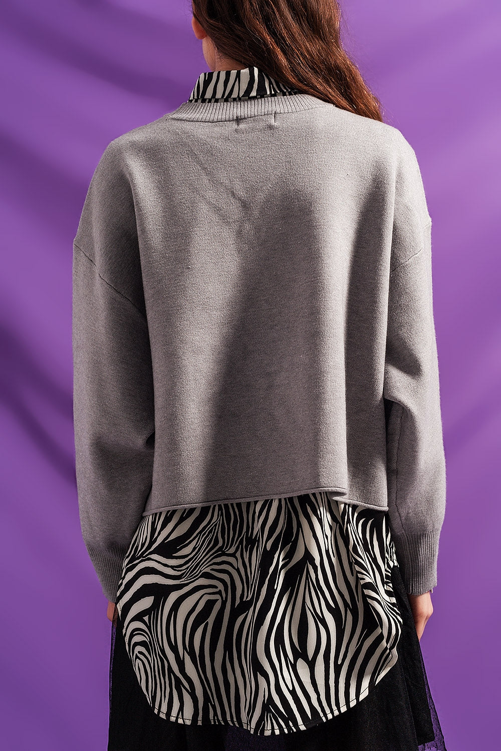 Jersey corto gris con mangas murciélago Q2