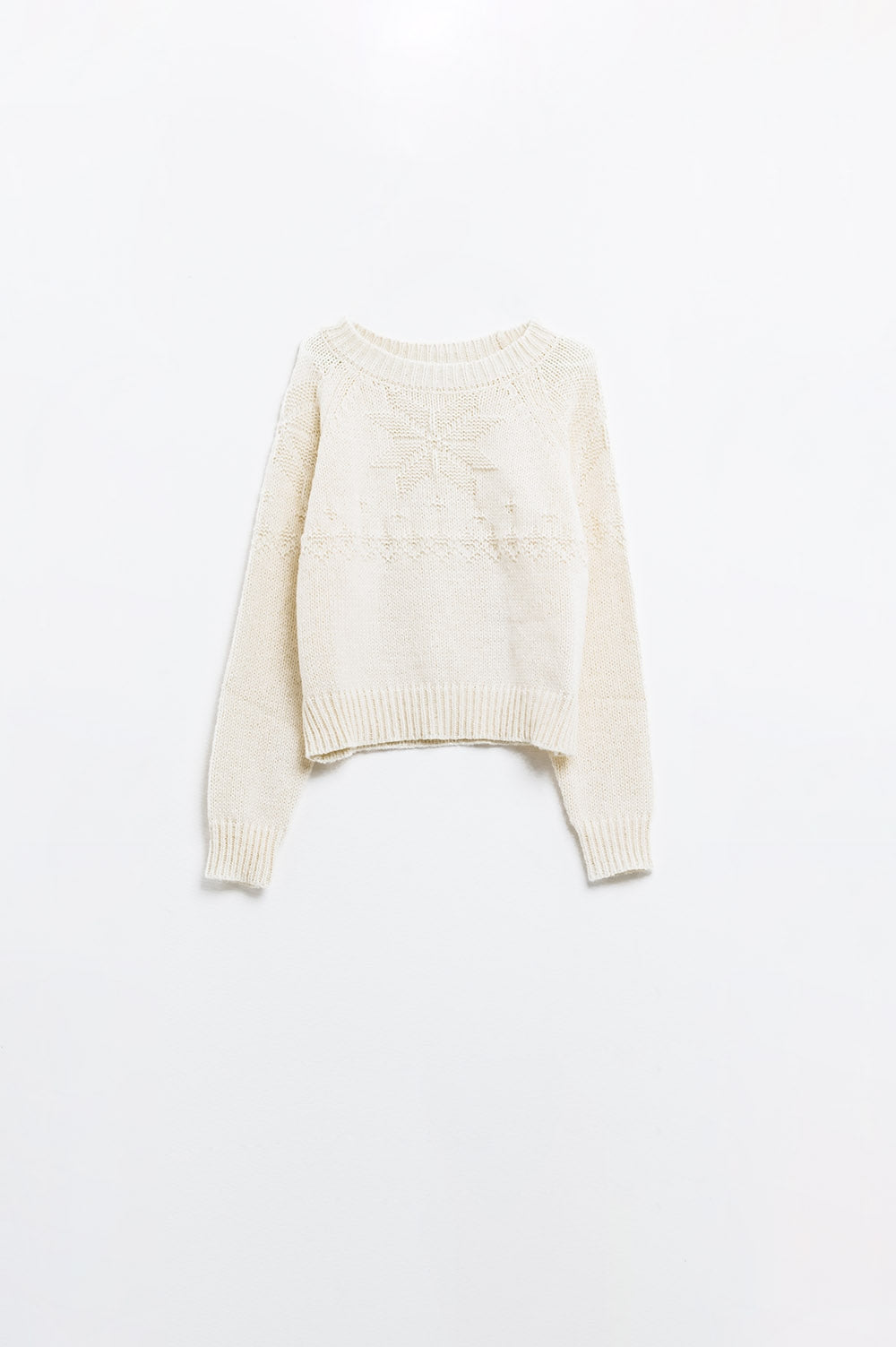 Q2 Jersey crema con detalle navideño