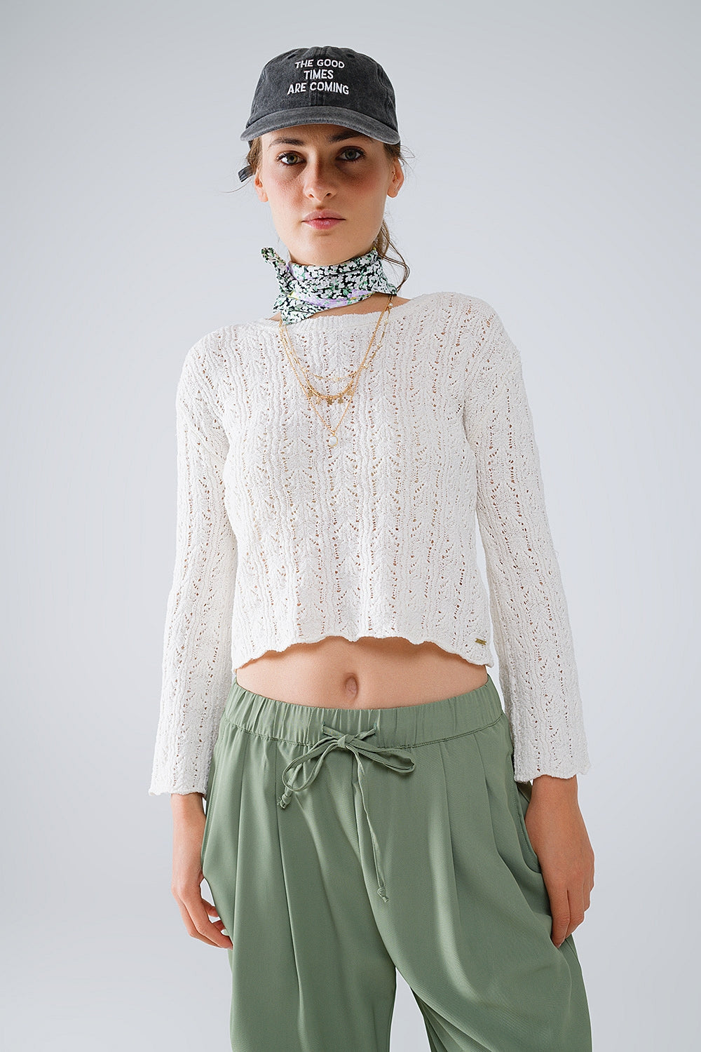 Jersey crema con mangas acampanadas Q2