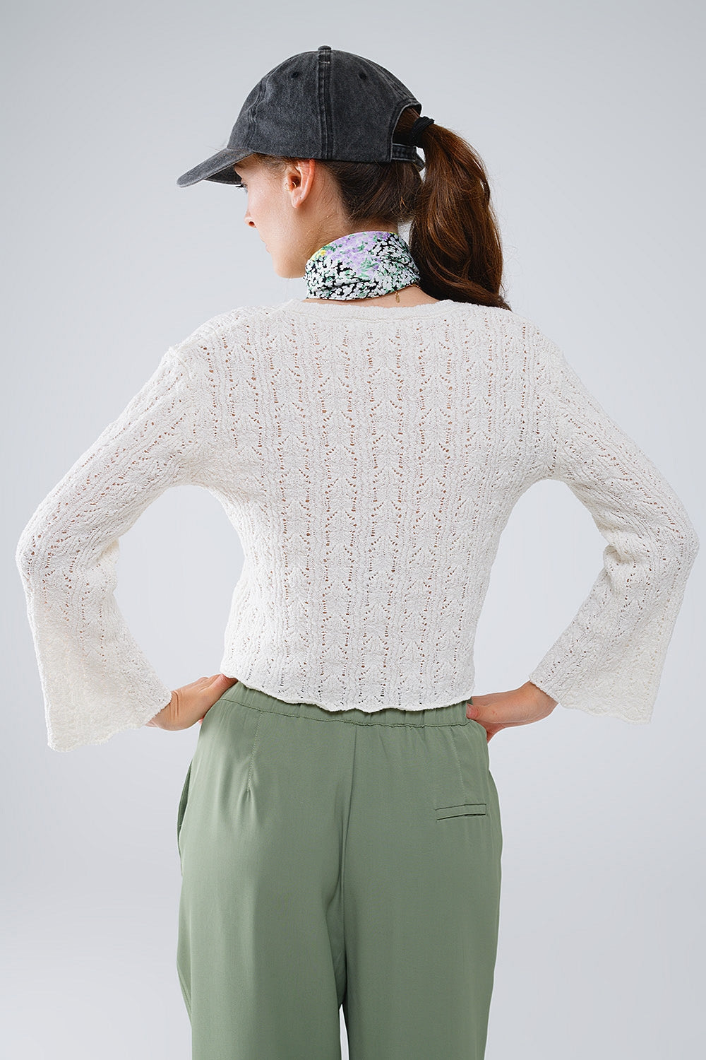 Jersey crema con mangas acampanadas Q2