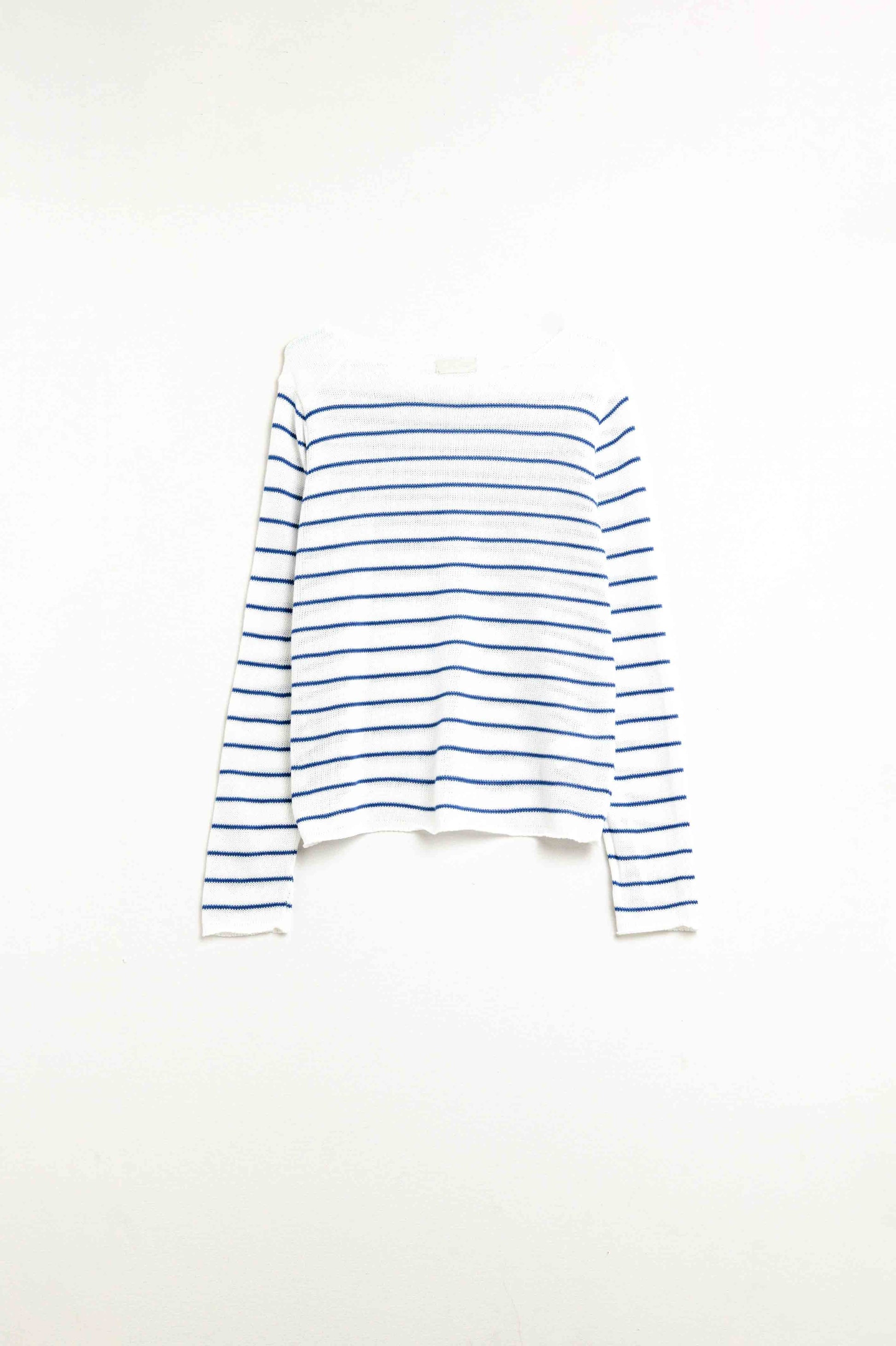 Jersey crema con rayas azules de punto fino Q2