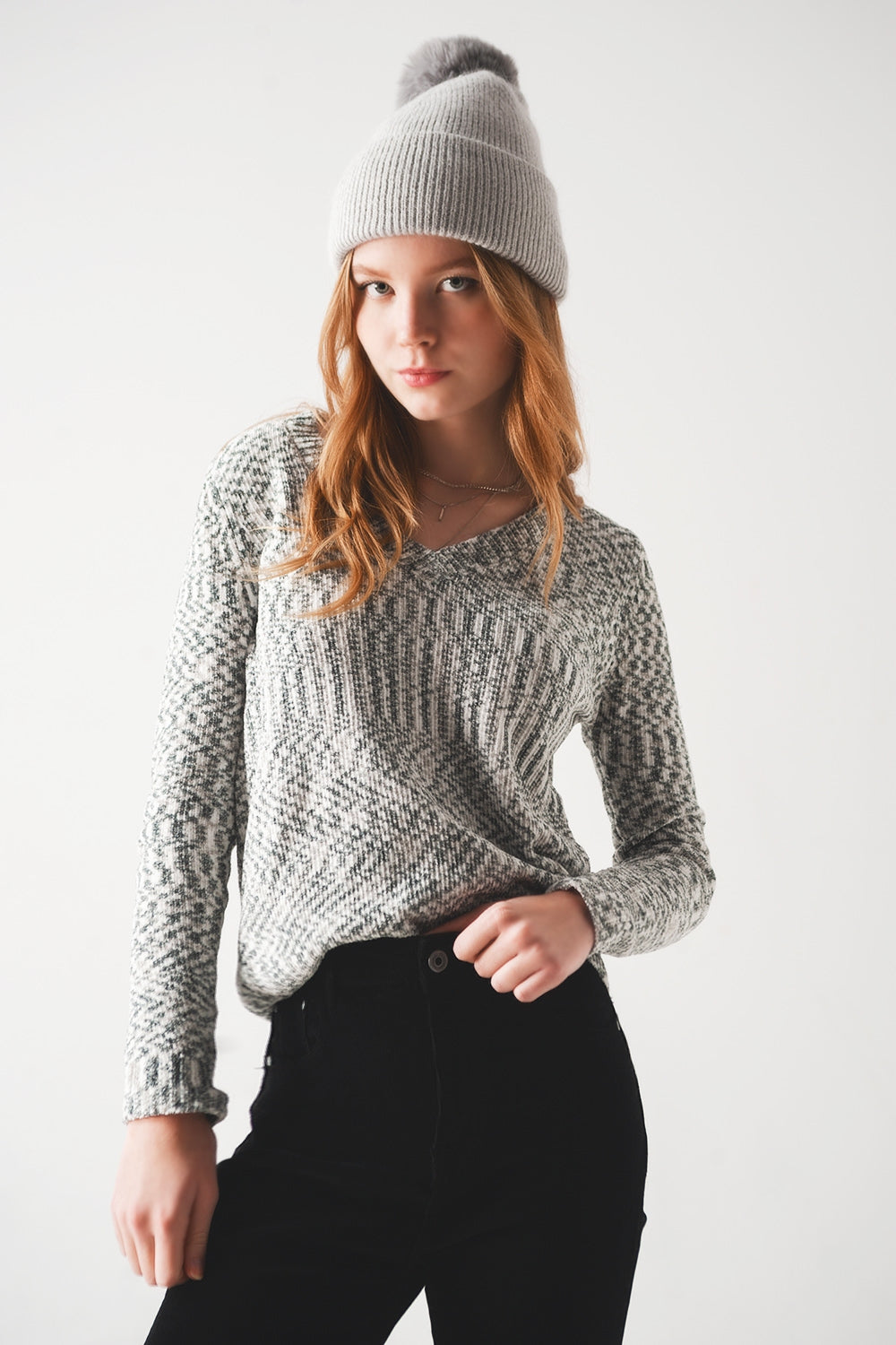 Jersey de chenilla en negro Q2