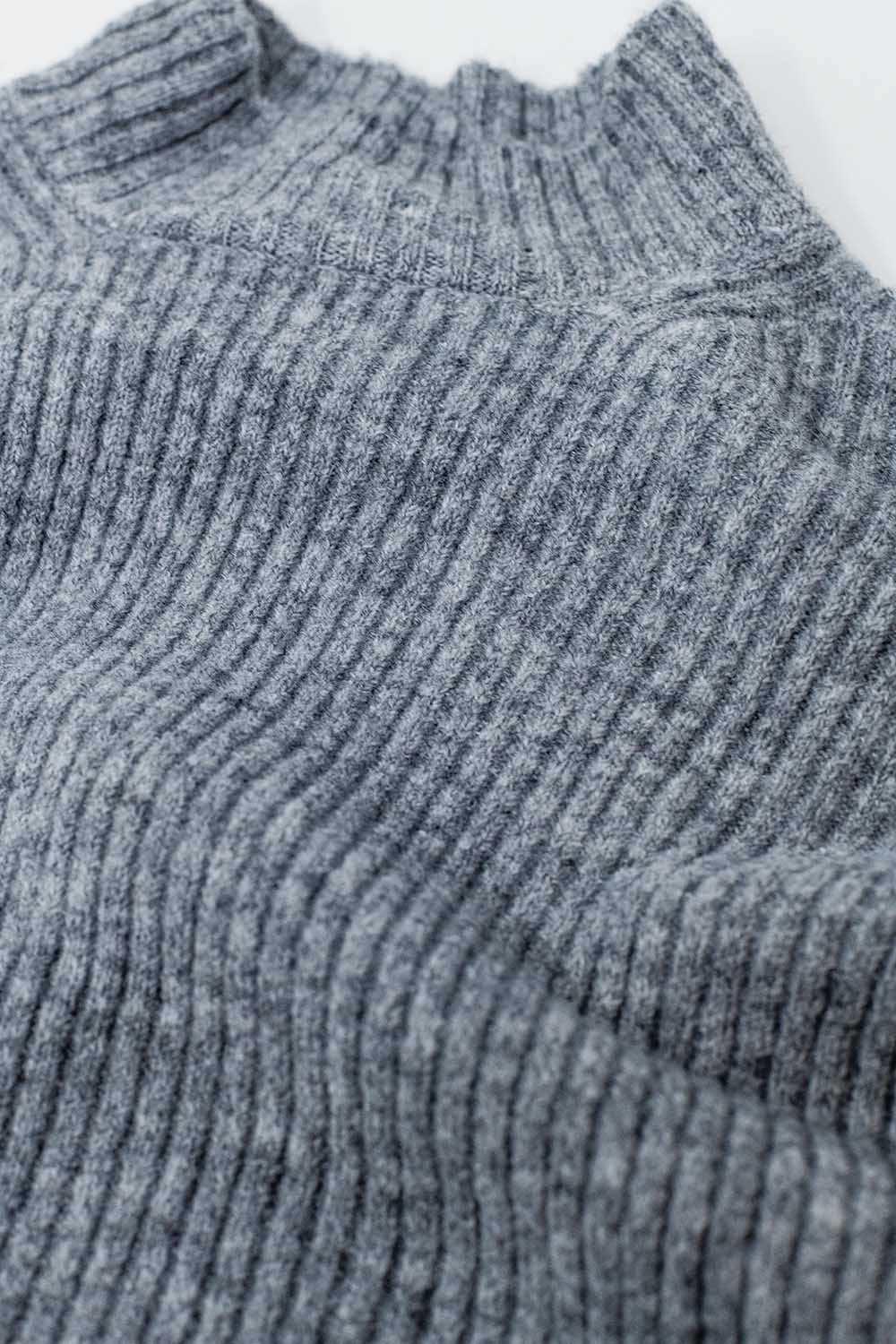 jersey de cuello alto de canalé gris Q2
