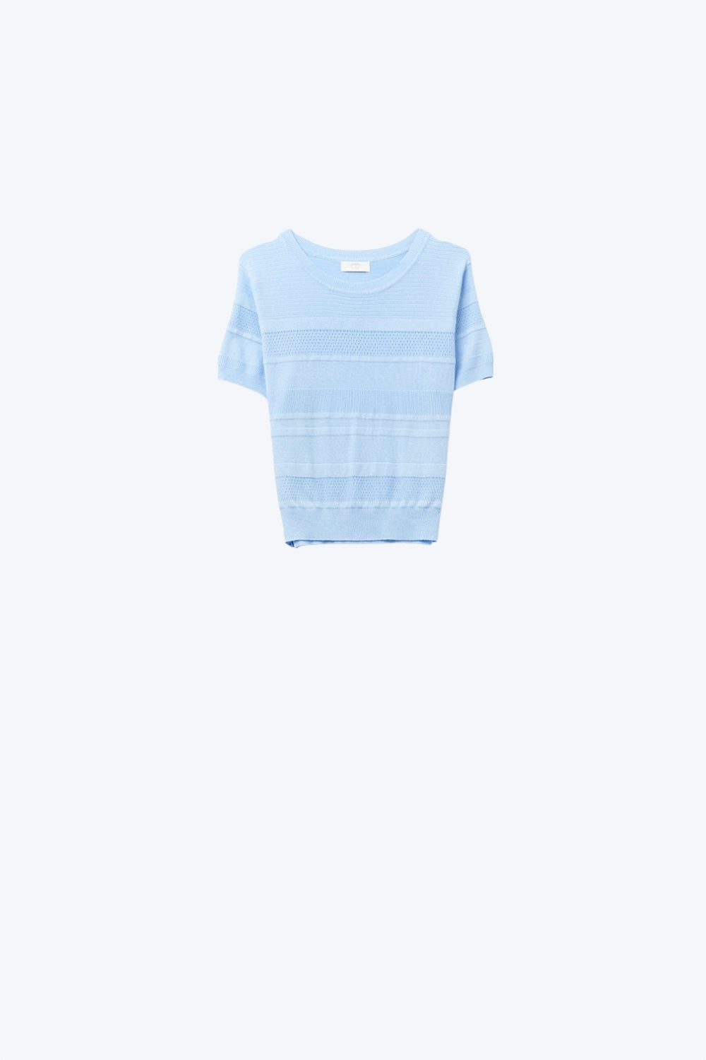Q2 Jersey de punto a rayas texturizado en azul
