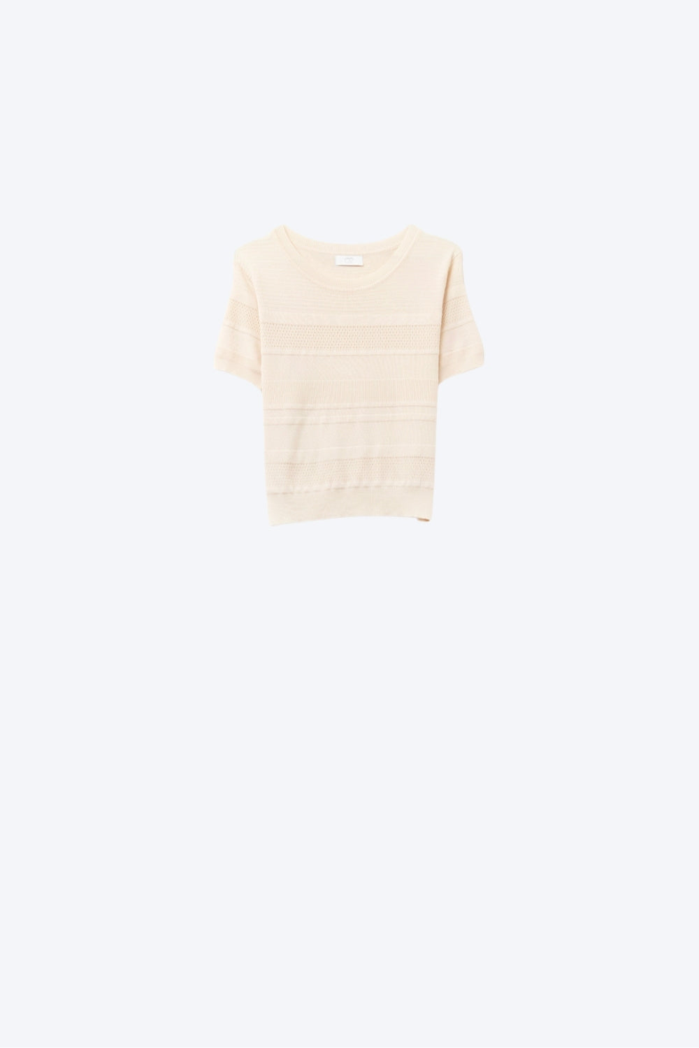 Jersey de punto a rayas texturizado en beige Q2