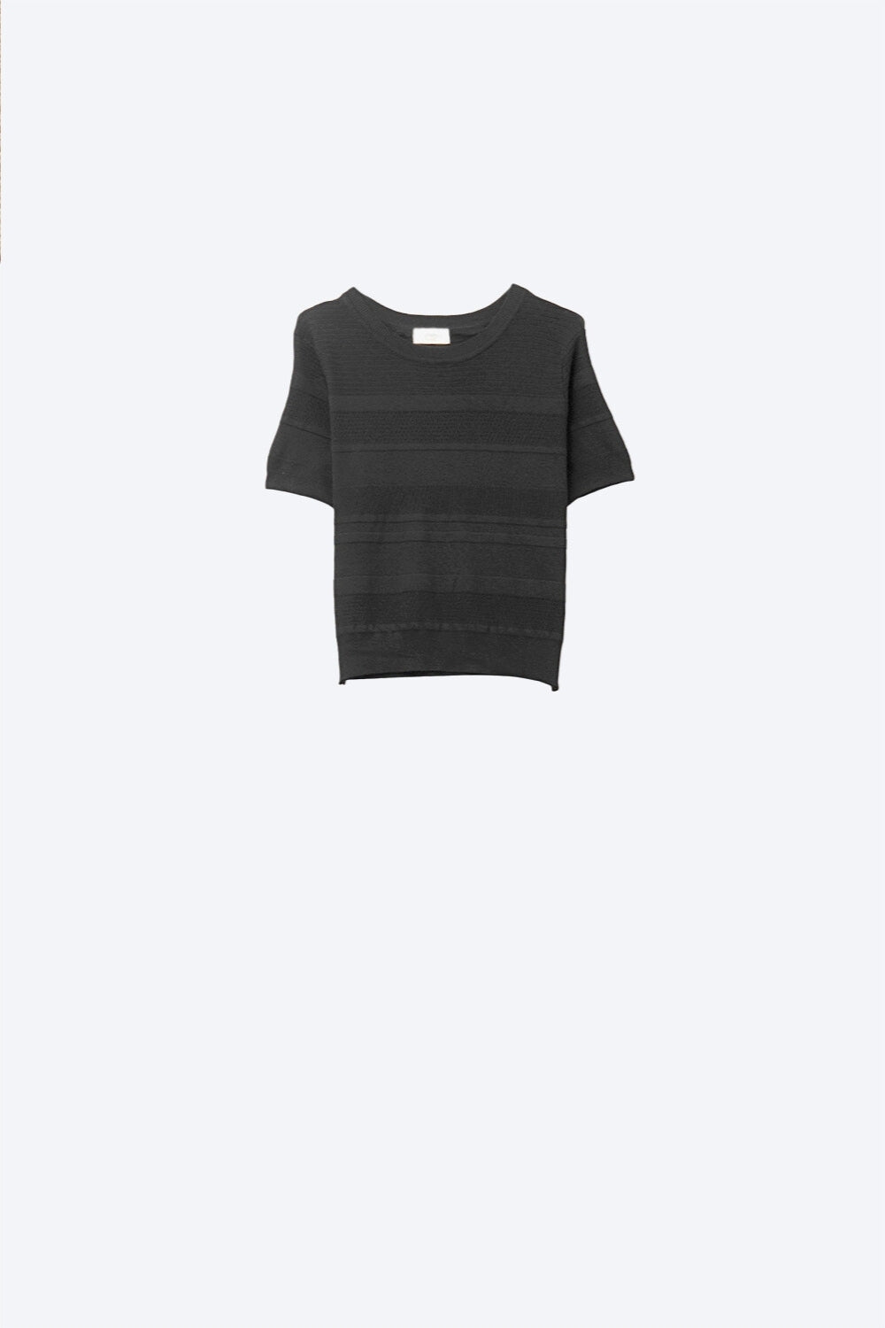 Q2 Jersey de punto a rayas texturizado en negro