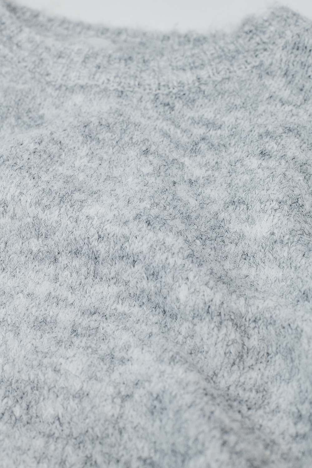 jersey de punto suave de corte estándar en gris Q2