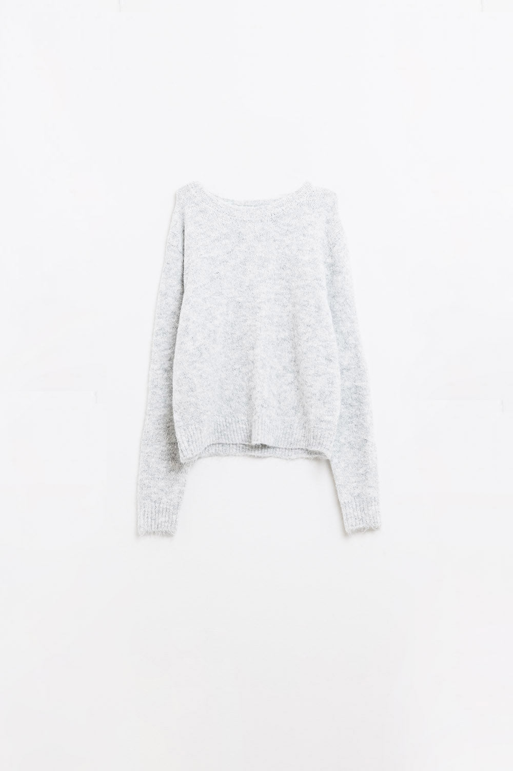 jersey de punto suave de corte estándar en gris Q2