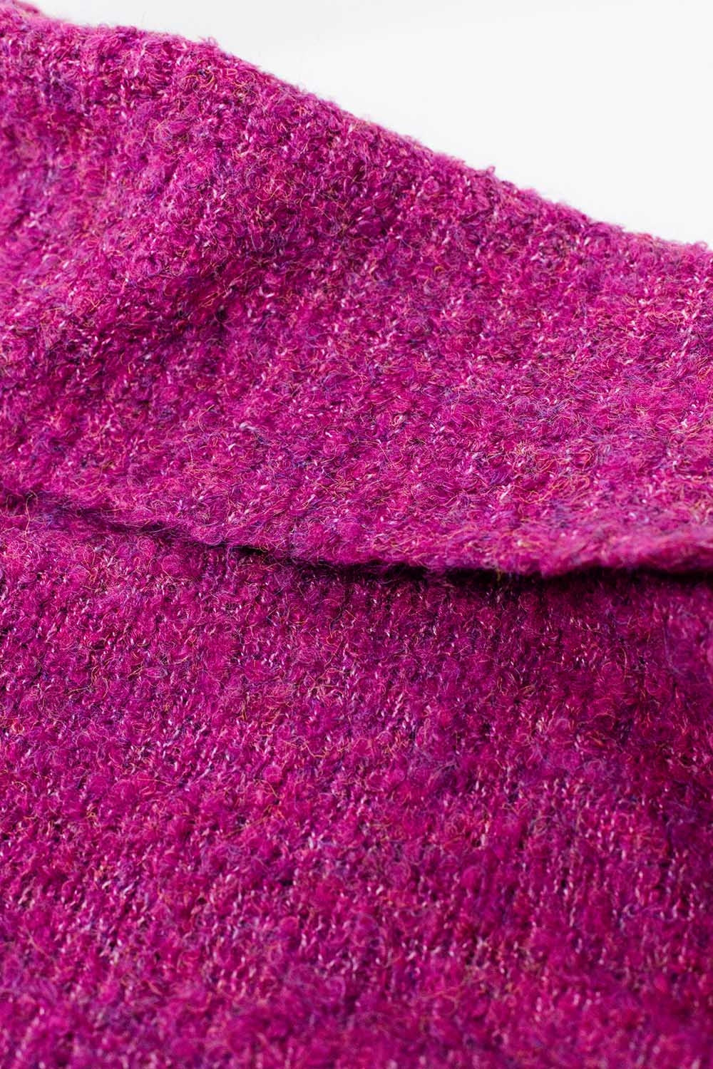 jersey de punto suave de cuello alto en color fucshia Q2