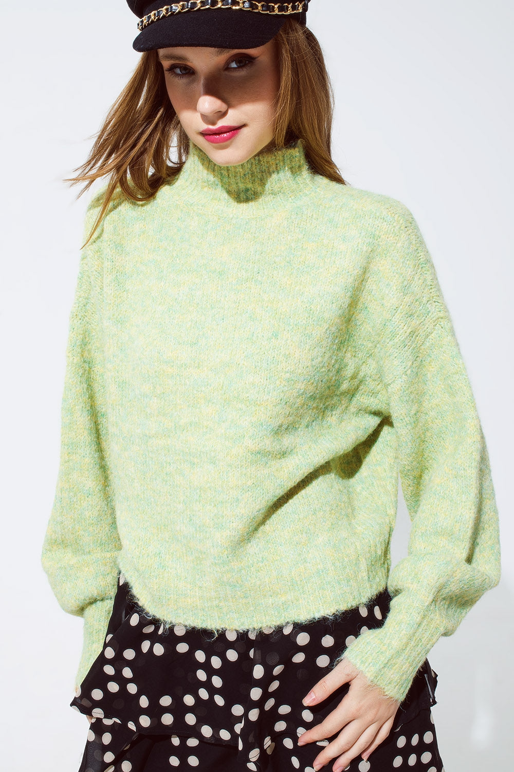 Jersey de punto suave verde claro Q2