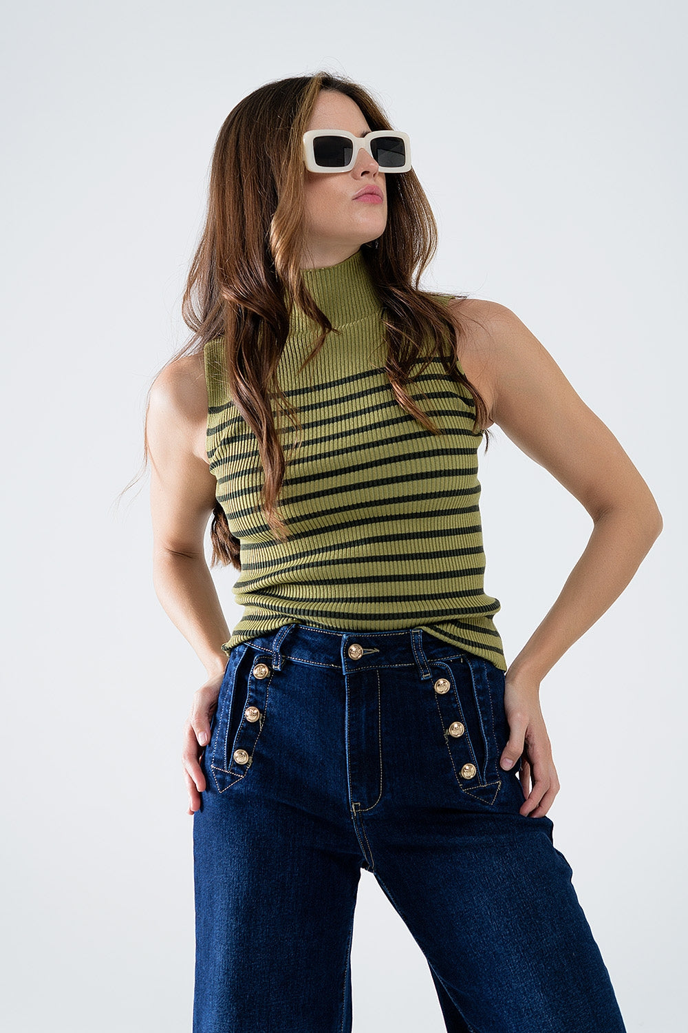 Jersey De Rayas De Tortuga En Verde Oliva Q2