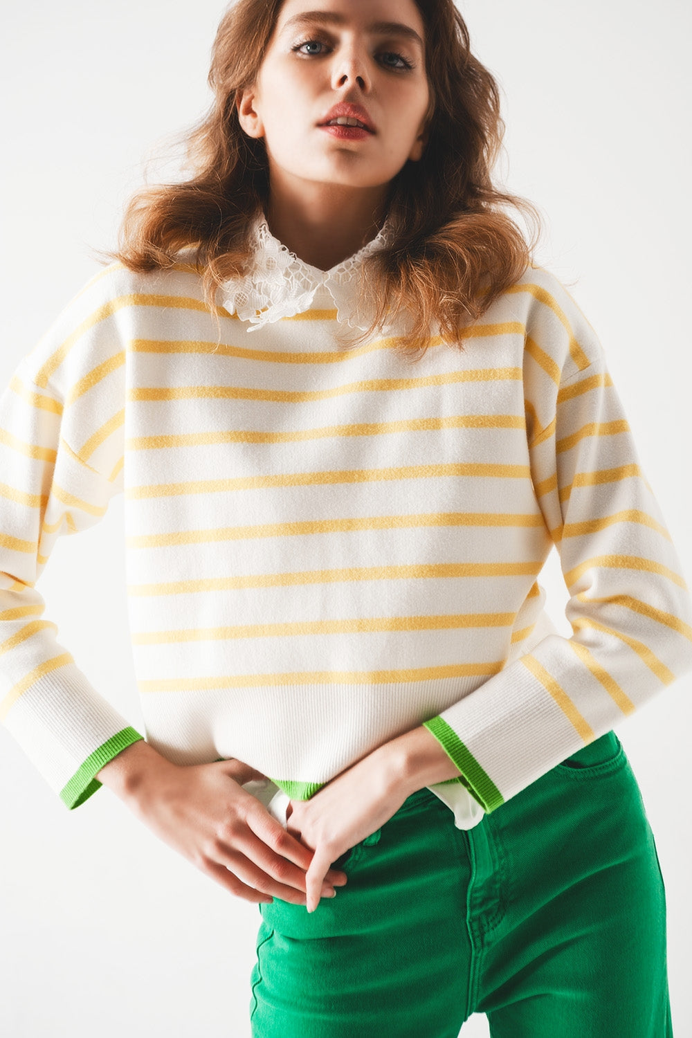 Jersey de rayas en amarillo y blanco Q2