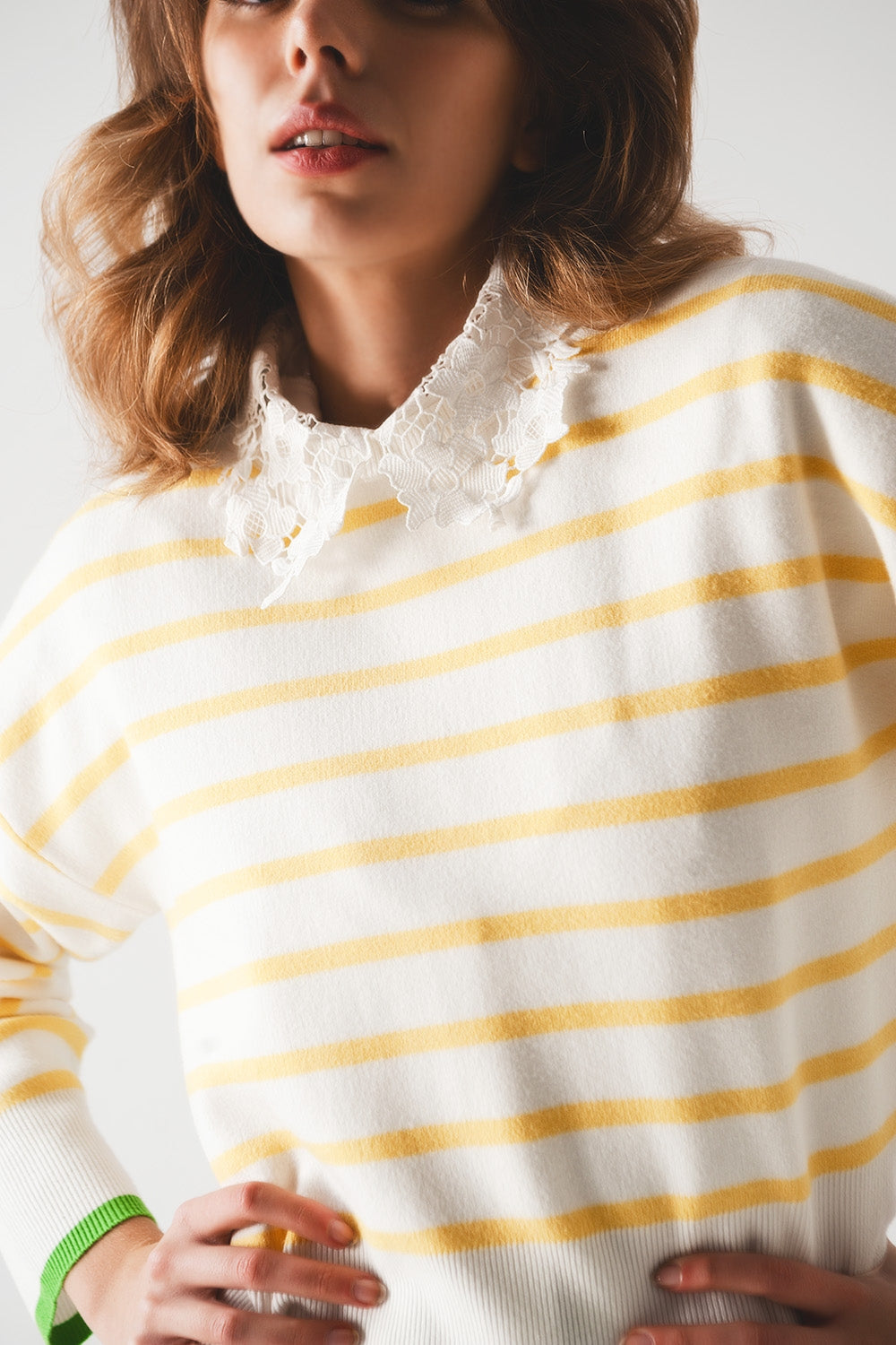Jersey de rayas en amarillo y blanco Q2