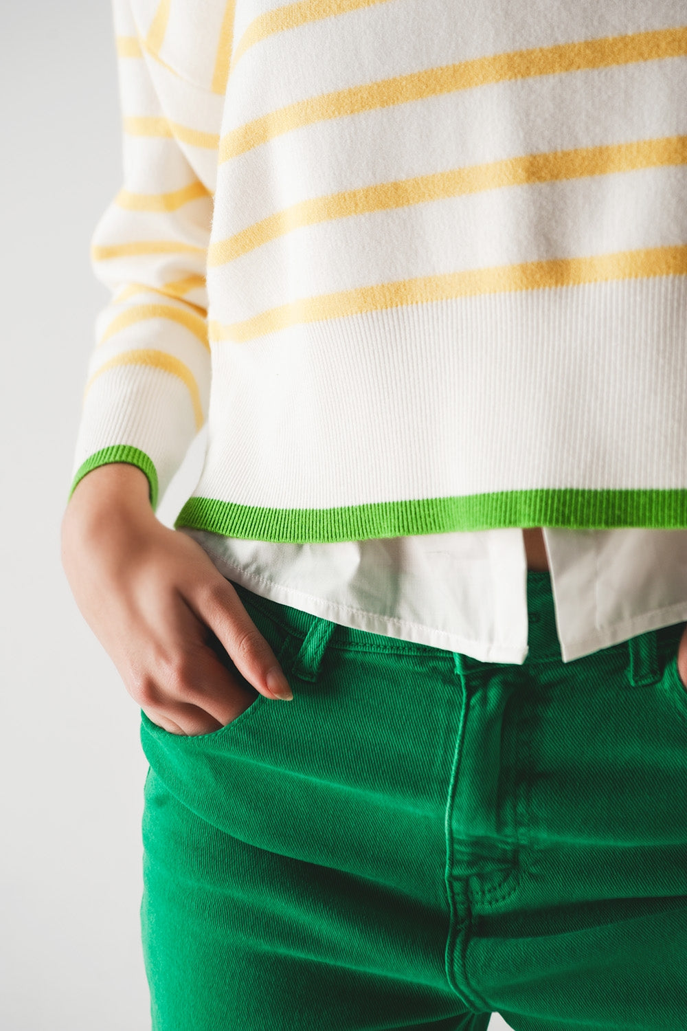 Jersey de rayas en amarillo y blanco Q2
