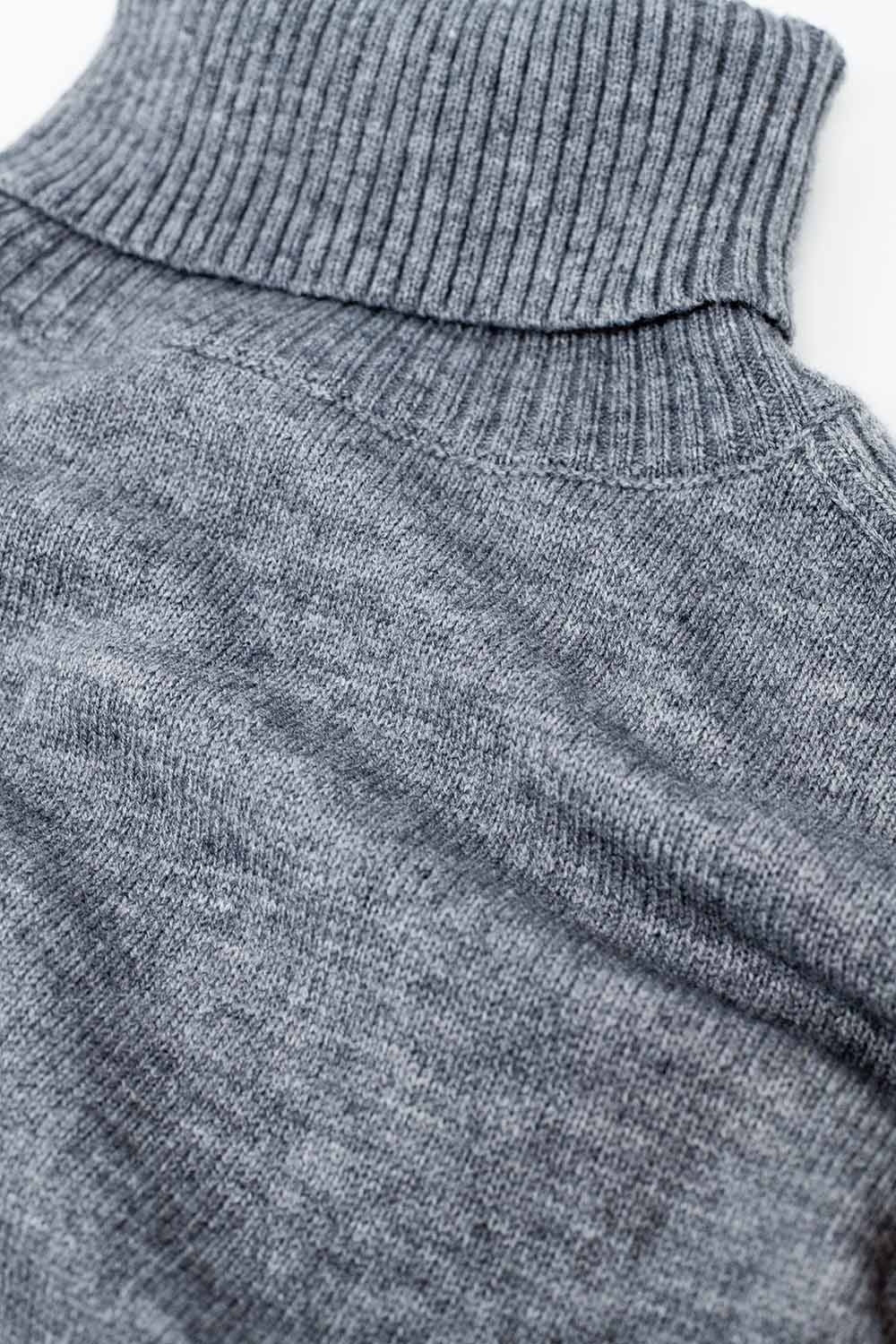 jersey gris ancho con mangas de canalé Q2
