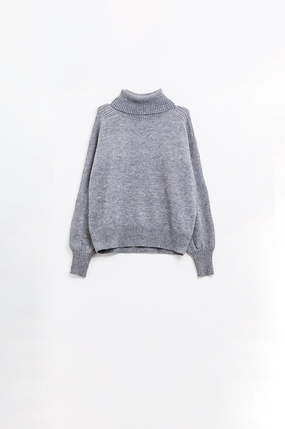 jersey gris ancho con mangas de canalé Q2