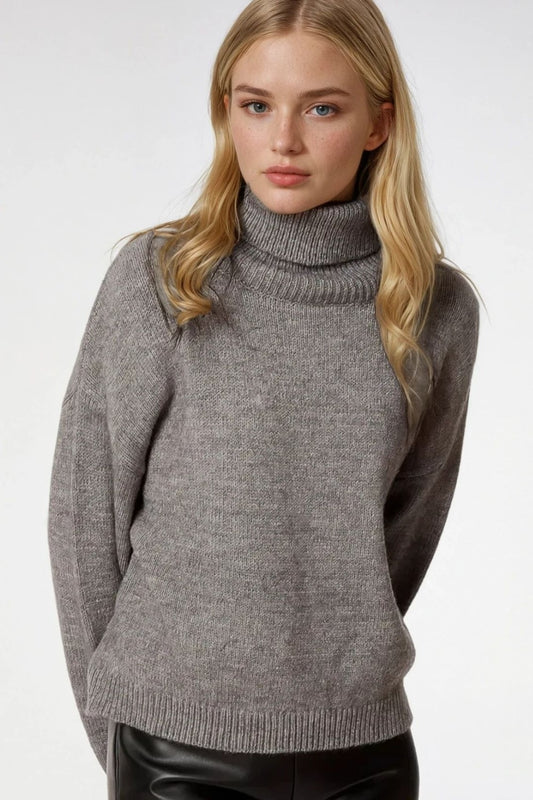 Q2 Jersey gris holgado con mangas caídas