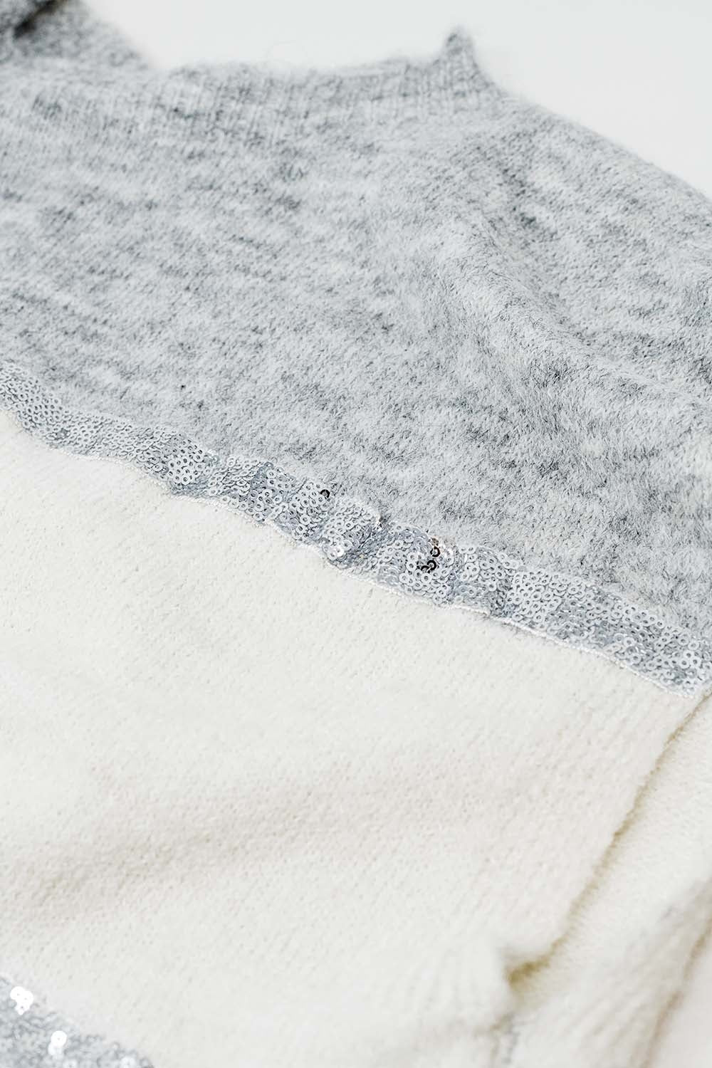 Jersey gris sin mangas con detalle de lentejuelas Q2