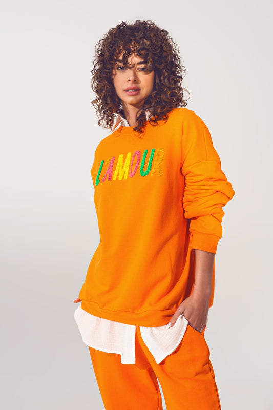 Q2 Jersey L'amour Text en Naranja