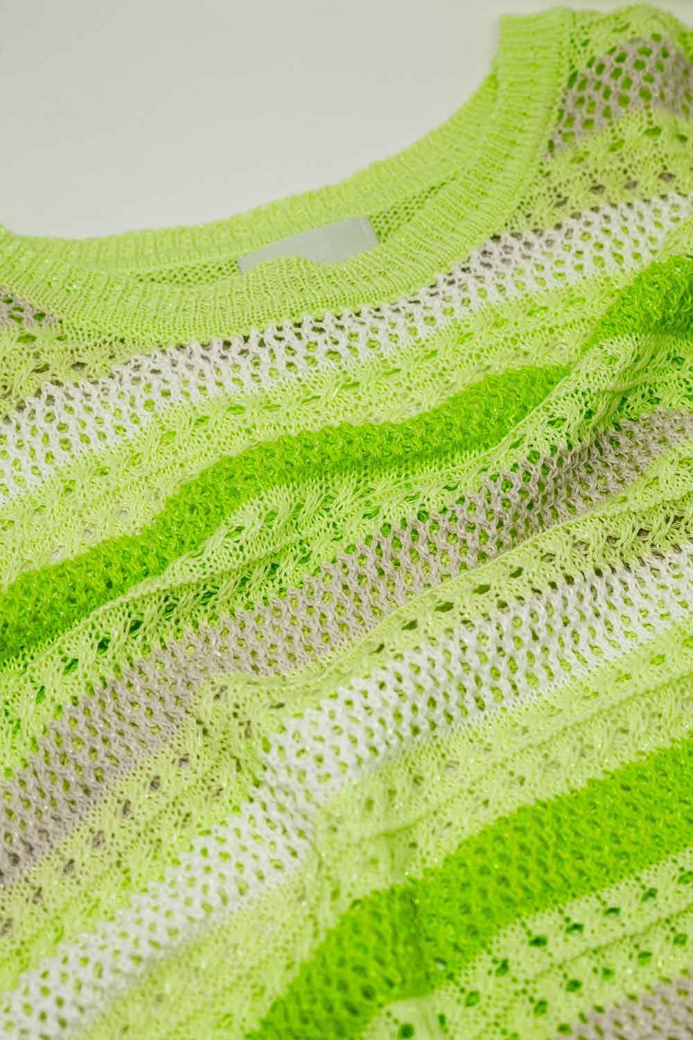 Jersey Multicolor Ligero De Manga Larga Con Cuello Barco Q2