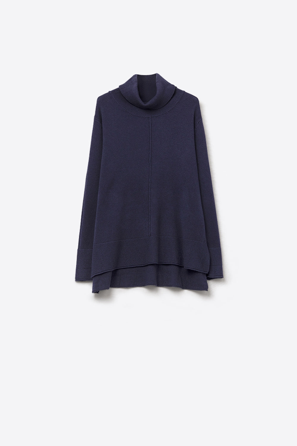 Q2 Jersey oversize con cuello vuelto en azul marino