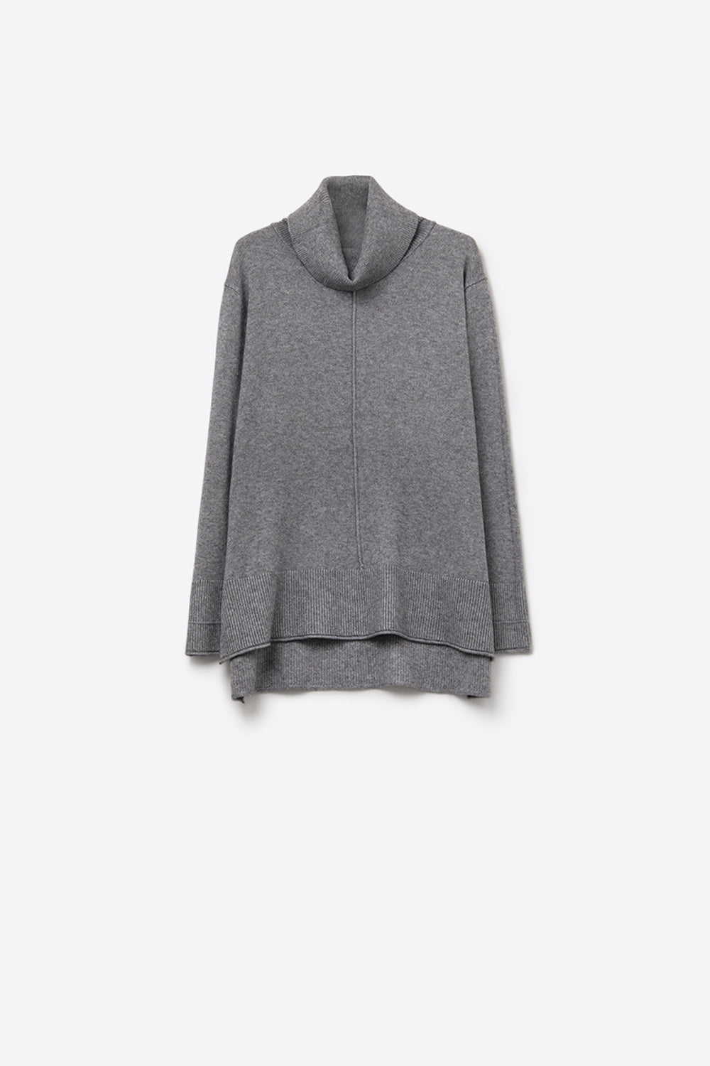 Q2 Jersey oversize con cuello vuelto en gris