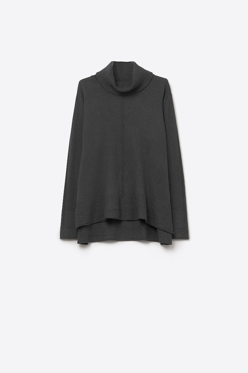 Q2 Jersey oversize con cuello vuelto en negro