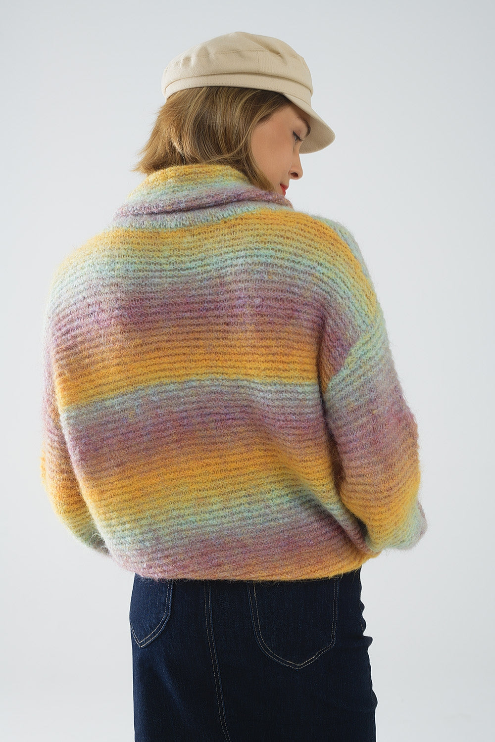 Jersey oversize de cuello alto Comfy Sweater multicolor Q2