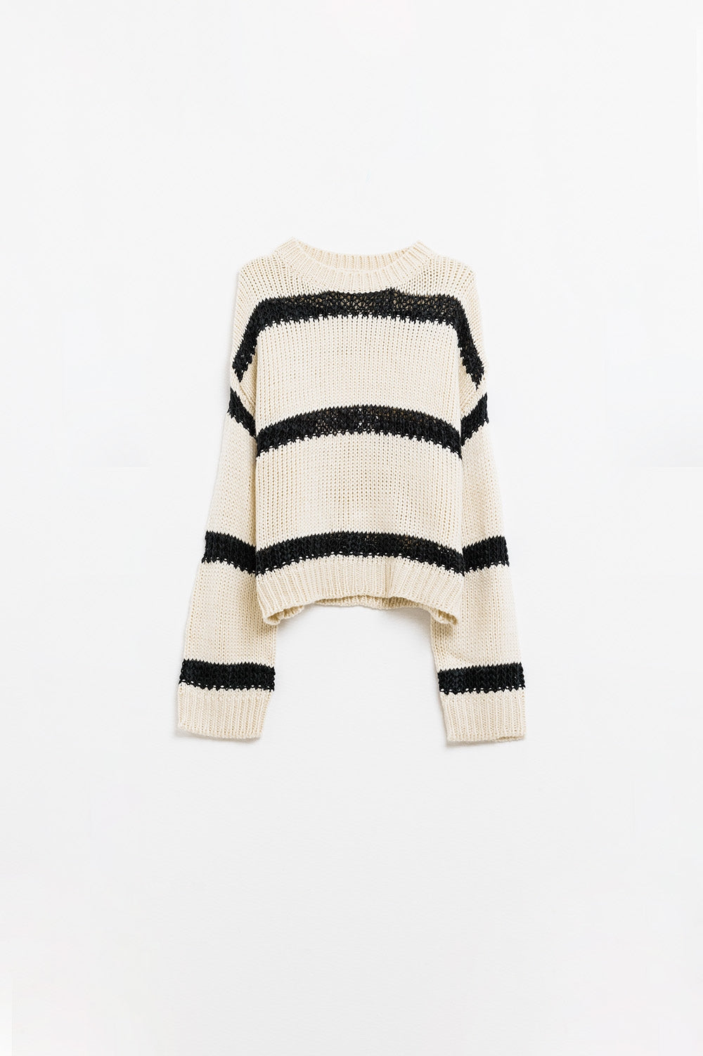 Jersey relajado beige con rayas negras Q2