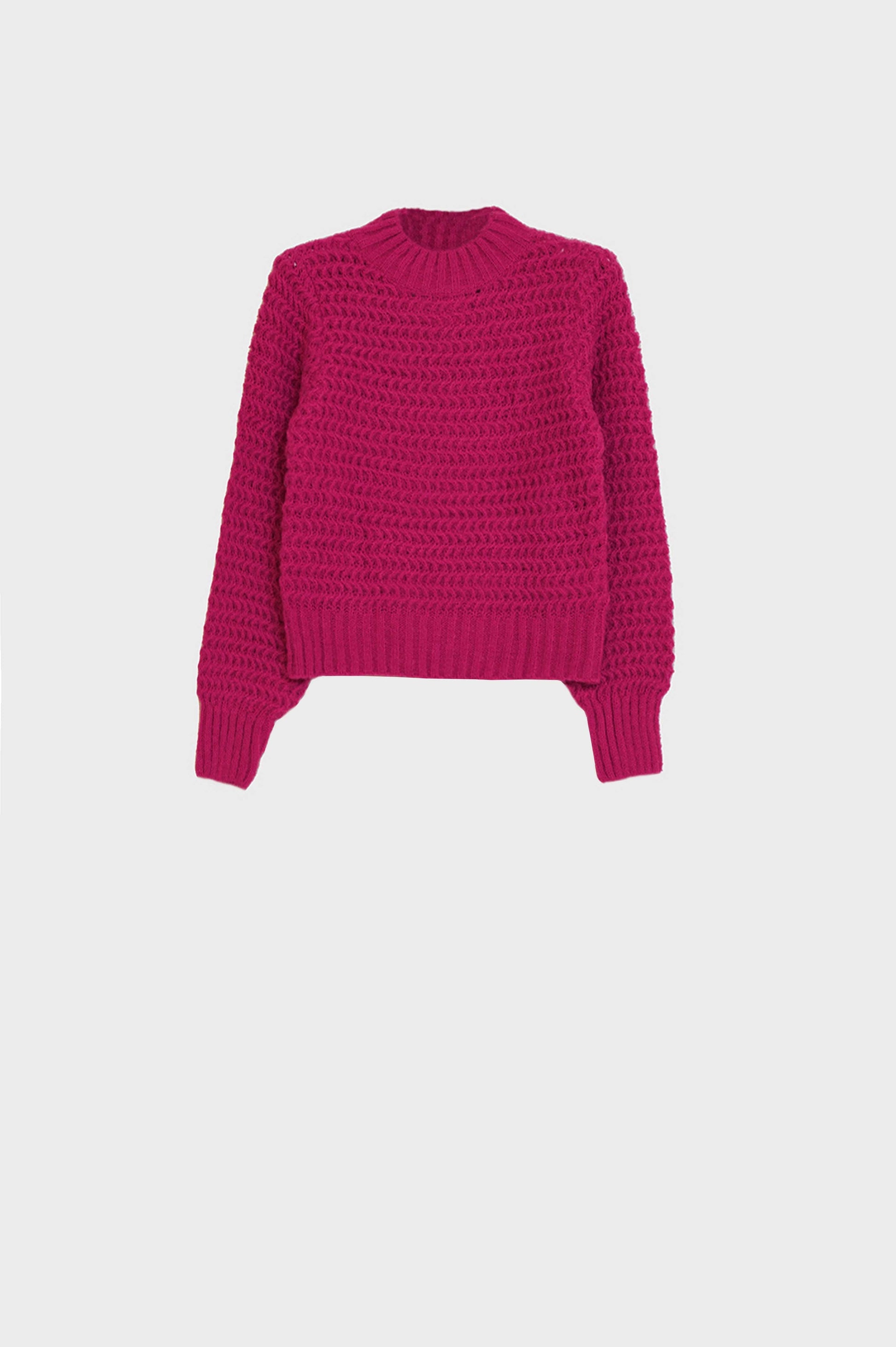Jersey relajado de punto con cuello alto en rojo Q2