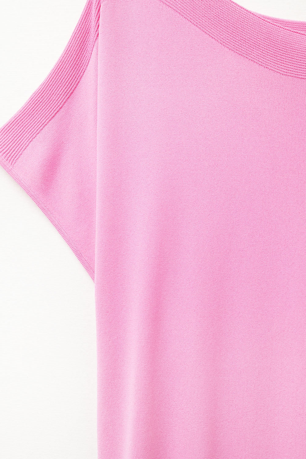 Jersey relajado fucsia de cuello barco y mangas caídas Q2
