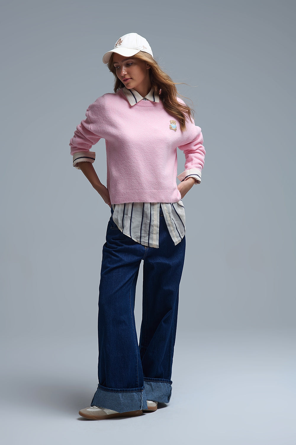 Jersey rosa con parche de oso Q2