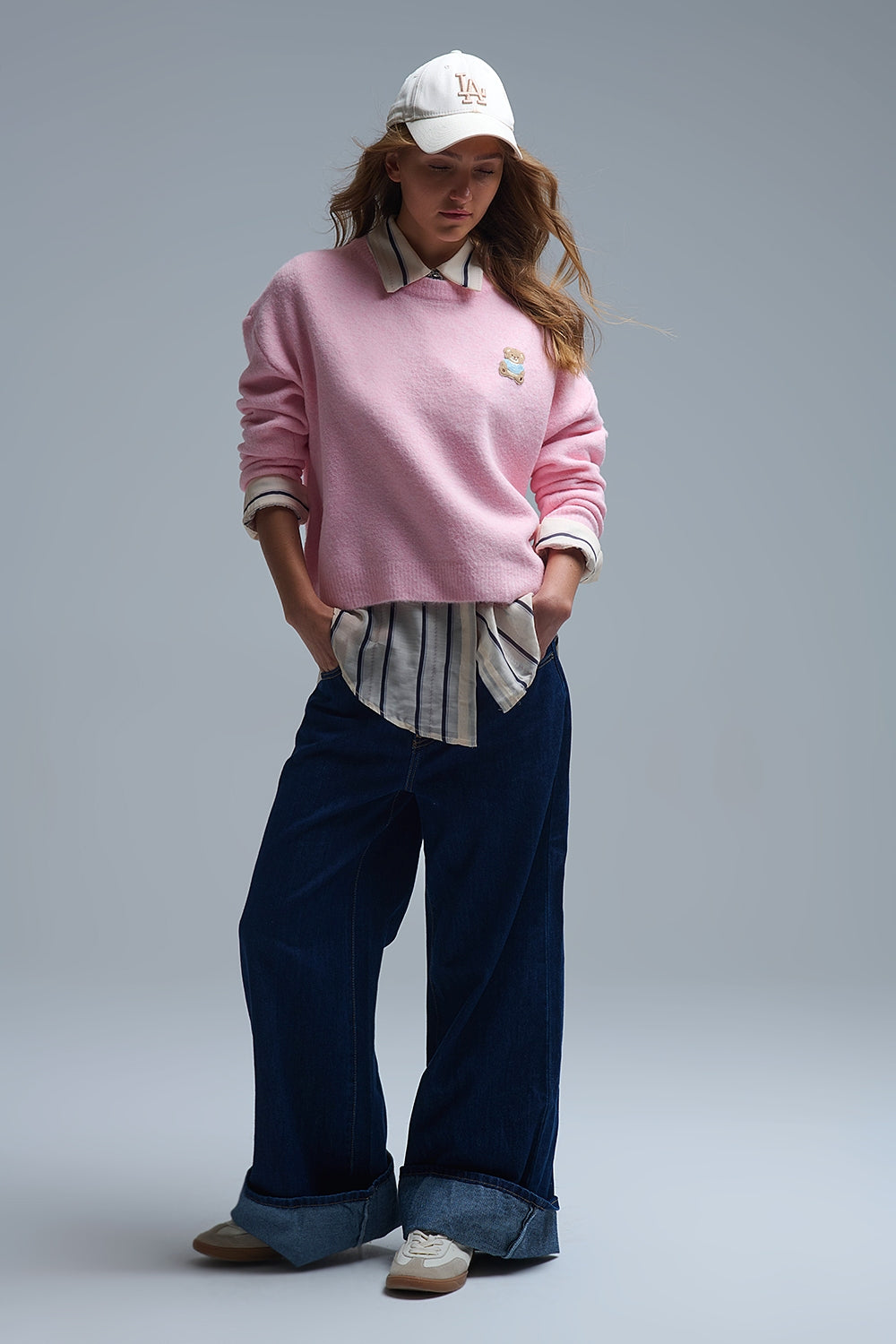 Jersey rosa con parche de oso Q2