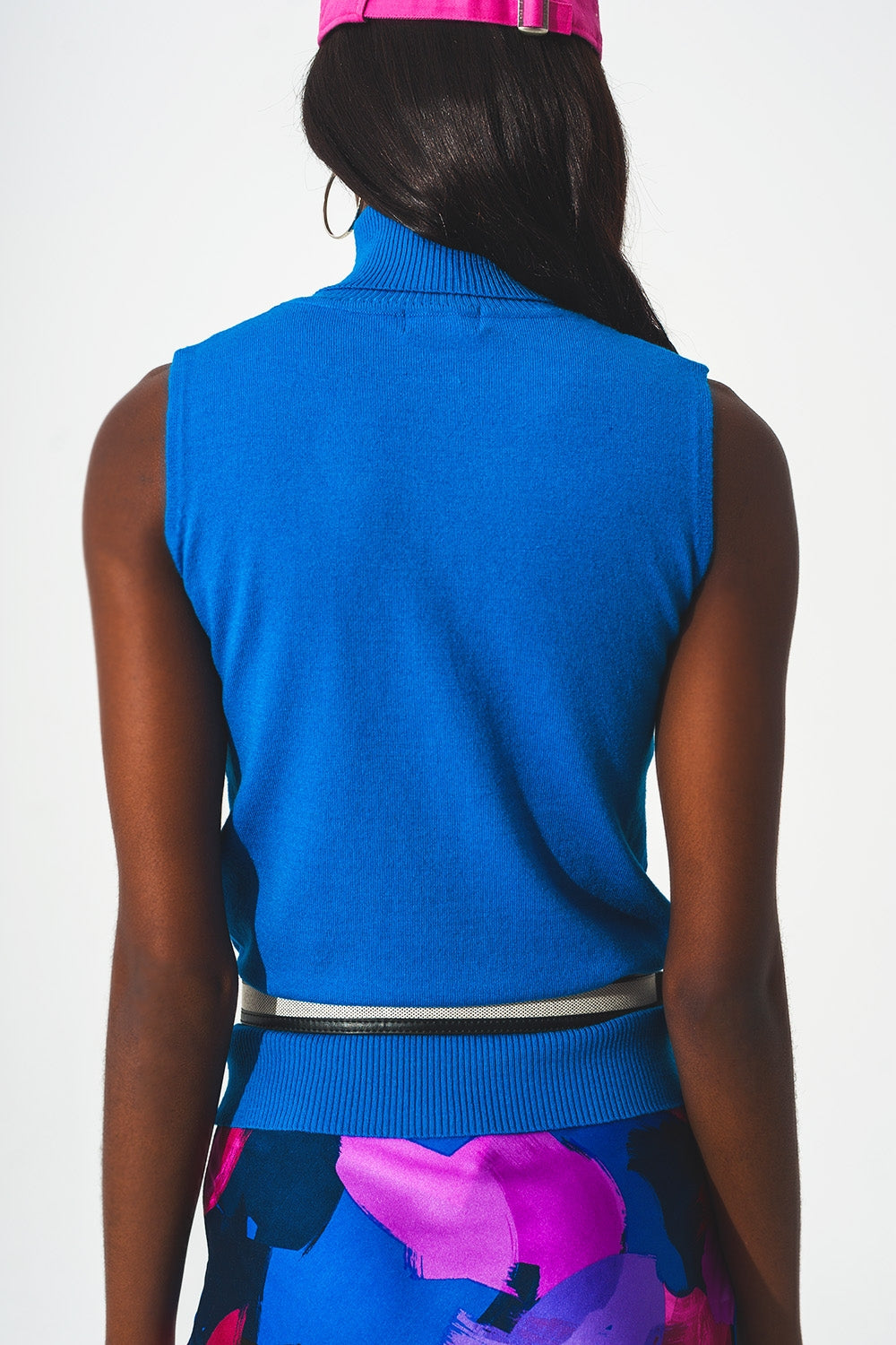 Jersey sin mangas en color azul Q2