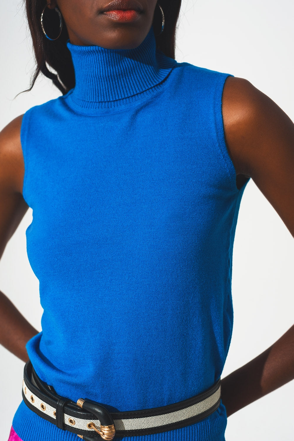 Jersey sin mangas en color azul Q2