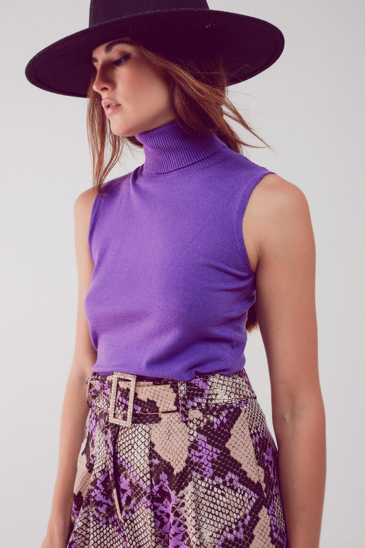 Q2 Jersey sin mangas en color morado