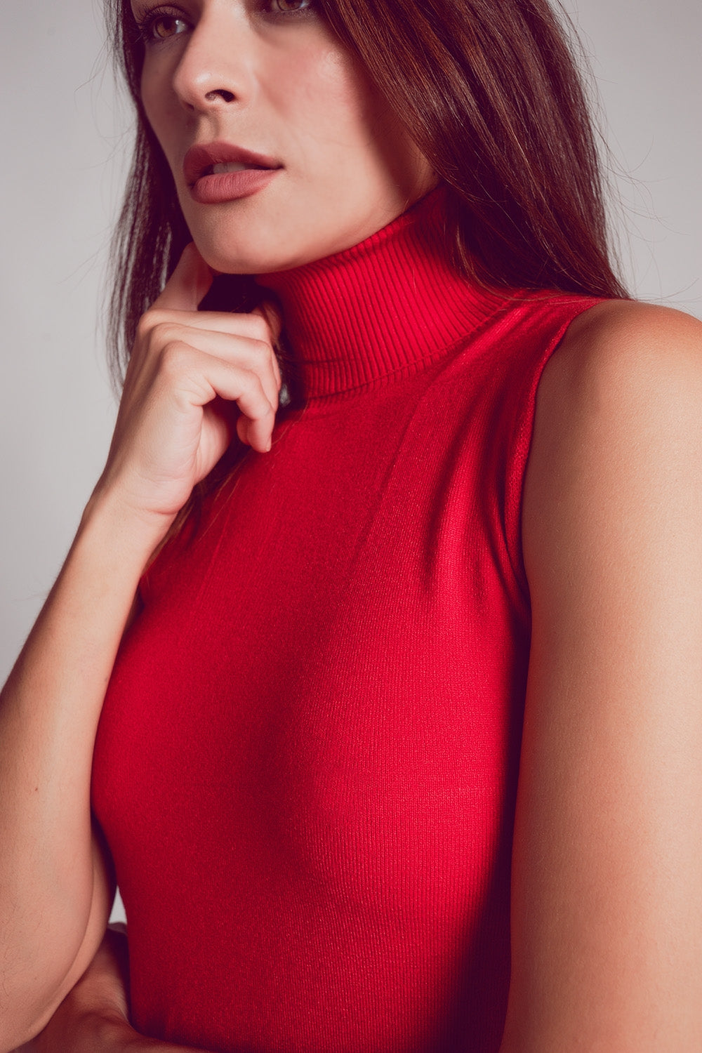 Jersey sin mangas en color rojo Q2