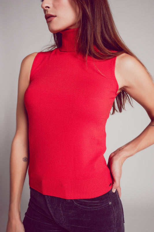 Q2 Jersey sin mangas en color rojo