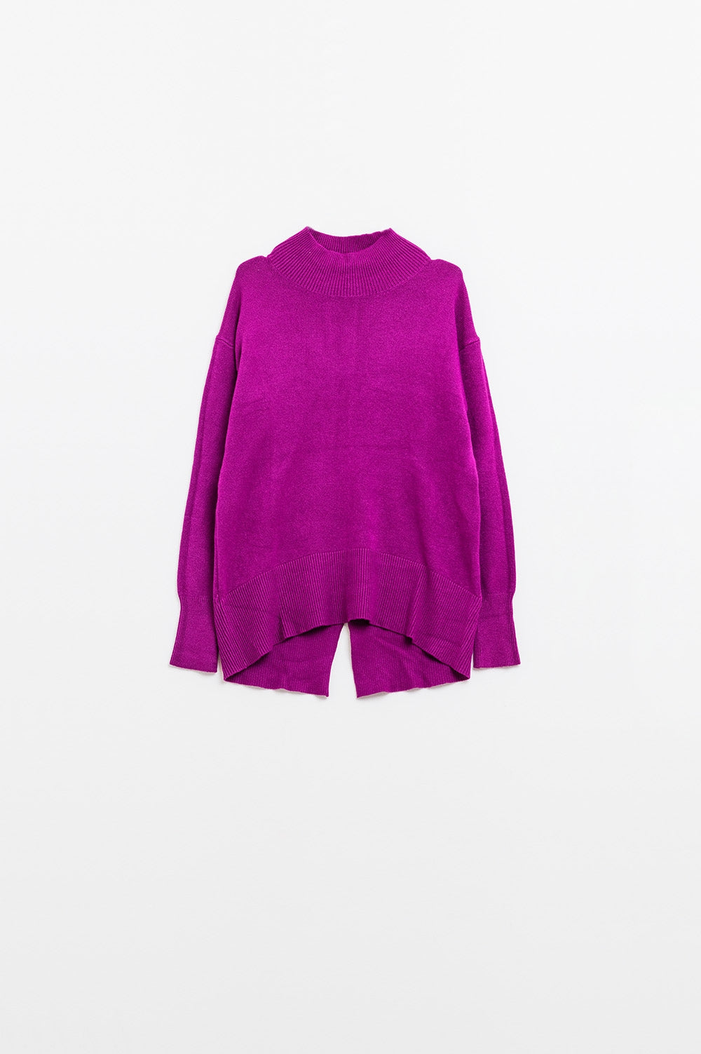 Q2 Jersey suelto fucsia con detalle de espalda abierta