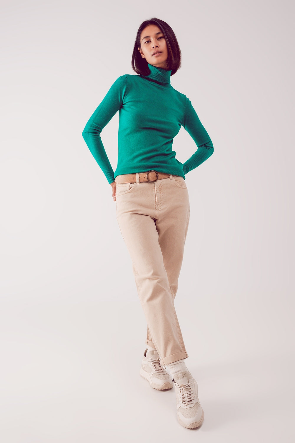 Jersey verde con cuello alto Q2