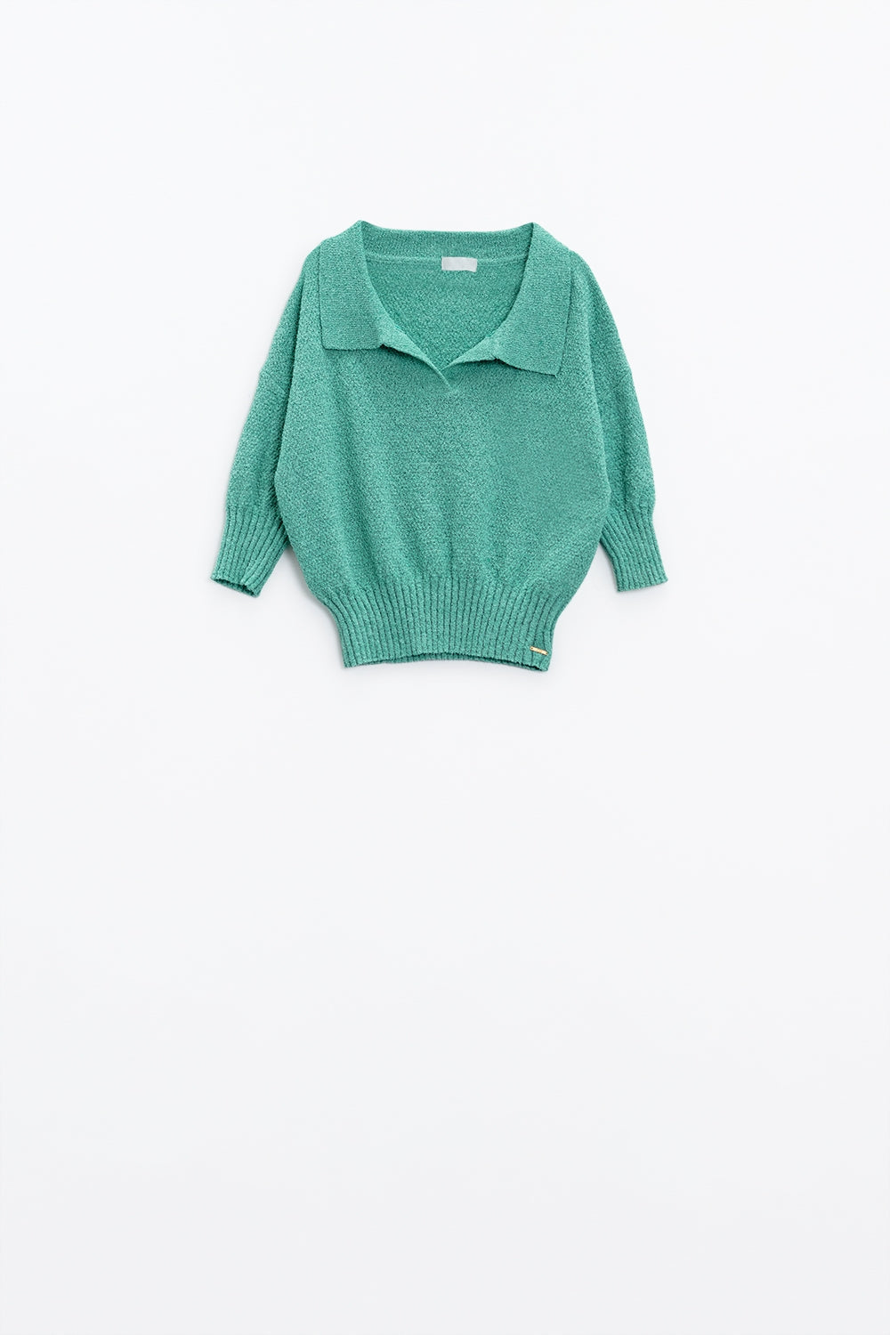 Jersey verde con mangas 3/4 y cuello de polo Q2