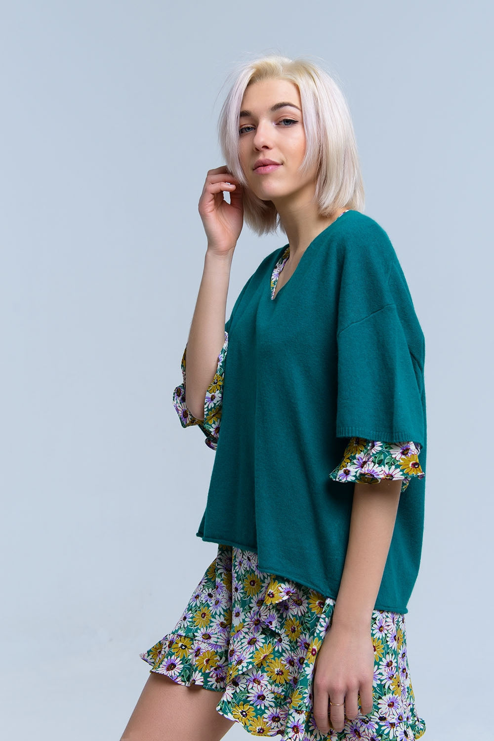 Jersey verde de manga corta Q2