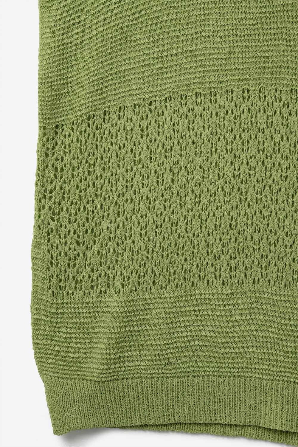 Jersey verde de suave punto abierto y mangas caídas Q2