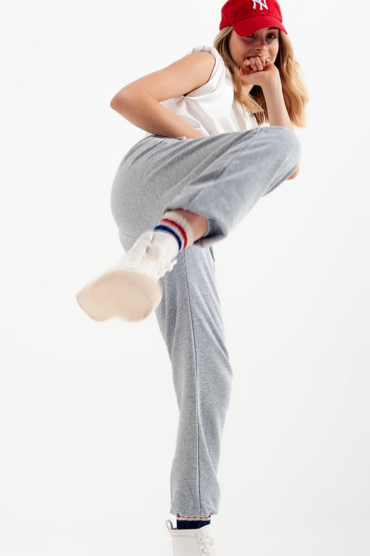 Q2 Joggers con cintura elástica en gris